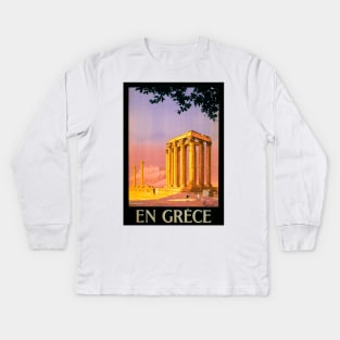 Vintage Travel Poster Greece en Grèce Kids Long Sleeve T-Shirt